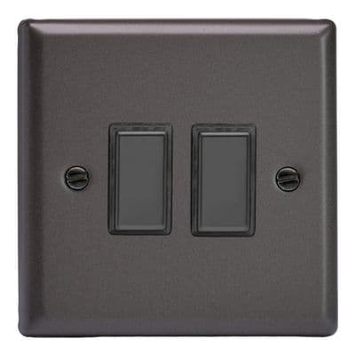 Varilight JPES002 Classic Graphite 21 2 Gang Touch Dimming Slave (use with V-Pro Master)