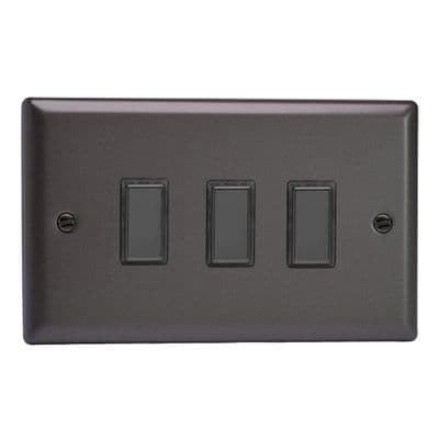 Varilight JPES003 Classic Graphite 21 3 Gang Touch Dimming Slave (use with V-Pro Master)