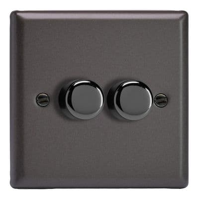 Varilight JPP252 Classic Graphite 21 2 Gang 2-Way Push-On/Off LED Dimmer 0-120W V-Pro