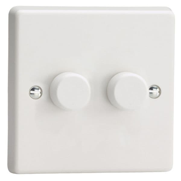 Varilight JQSM102W White 2 Gang V-Pro Smart Master WiFi 0-100W LED Dimmer Switch