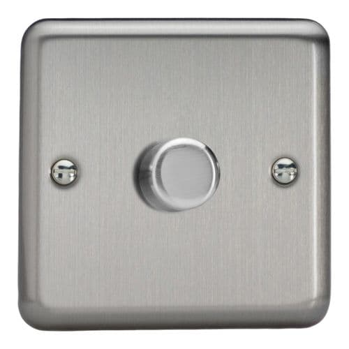 Varilight JSP401 Classic Matt Chrome 1 Gang 2-Way Push-On/Off LED Dimmer 0-120W V-Pro