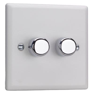 Varilight JYM102.CW Urban Chalk White 2 Gang V-Pro Multi-Way Master LED Dimmer 120W
