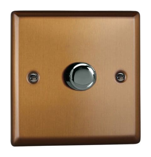 Varilight JYP401.BZ Urban Brushed Bronze 1 Gang 2-Way Push-On/Off LED Dimmer 0-120W V-Pro