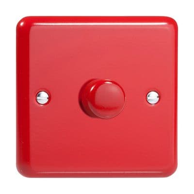 Varilight JYP401.PR Lily Primary Pillar Box Red 1 Gang 2-Way Push-On/Off LED Dimmer 0-120W V-Pro