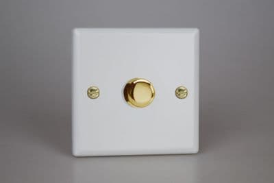 Varilight JYP401V.MW Vogue Matt White V-Pro 1 Gang 2 Way Push-On/Off LED Dimmer 0-100W (Max 10 LEDs)
