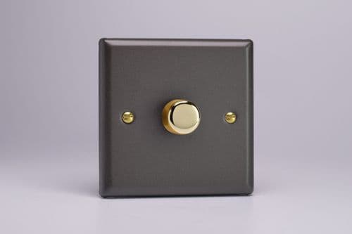 Varilight JYP401V.SL Vogue Slate 1 Gang 2-Way Push-On/Off LED Dimmer 0-120W V-Pro