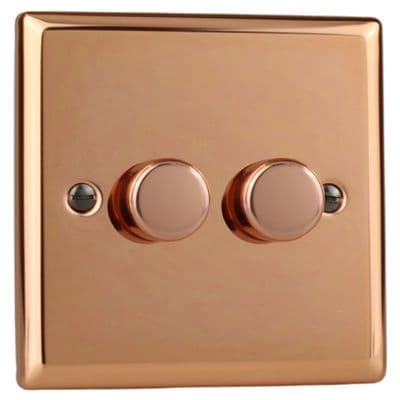 Varilight JYSM102.CU Urban Polished Copper 2 Gang V-Pro Smart Master WiFi LED Dimmer 120W