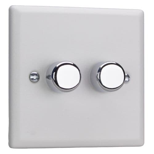 Varilight JYSM102.CW Urban Chalk White 2 Gang V-Pro Smart Master WiFi LED Dimmer 120W
