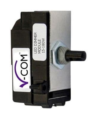 Varilight MKP180 Dimmer Module 2-Way Push On/Off Rotary LED 15-180W (Max 20 LEDs) V-Com