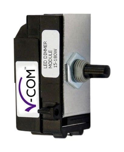 Varilight MKP180 Dimmer Module 2-Way Push On/Off Rotary LED 15-180W (Max 20 LEDs) V-Com