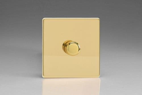 Varilight TEVP401S Euro Polished Brass 1 Gang 2-Way Push-On/Off Dimmer 60-400W V-Dim