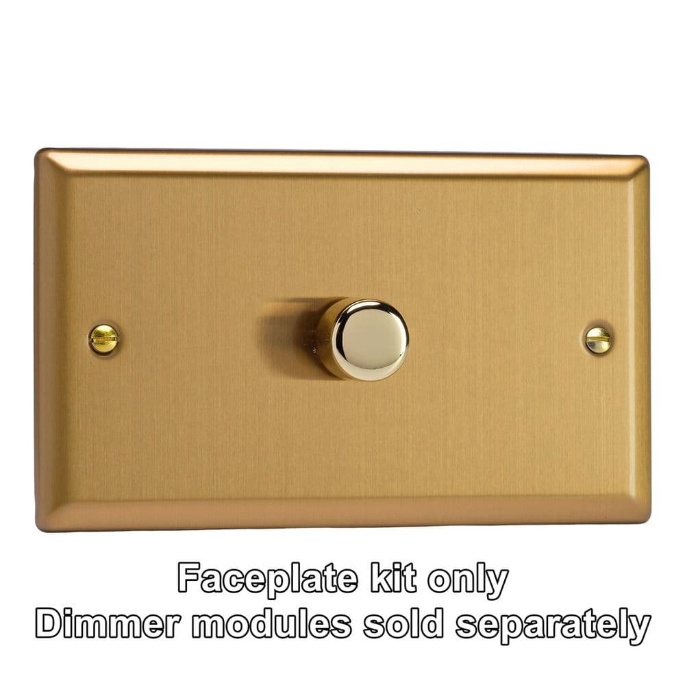 Varilight WBD1 Classic Brushed Brass Matrix 1 Gang Dimmer Kit inc Knob