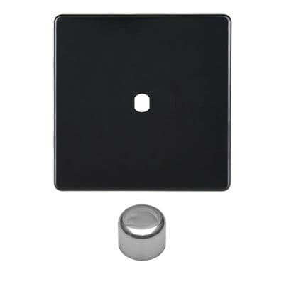 Varilight WDL1S Screwless Premium Black Matrix 1 Gang Dimmer Kit inc Knob Single Plate