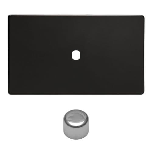 Varilight WDLD1S Screwless Premium Black Matrix 1 Gang Dimmer Kit inc Knob Twin Plate