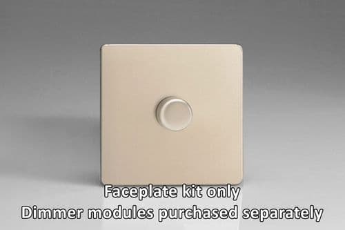 Varilight WDN1S Screwless Satin Chrome Matrix 1 Gang Dimmer Kit inc Knob Single Plate