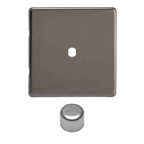Varilight WDR1S Screwless Pewter Matrix 1 Gang Dimmer Kit inc Knob Single Plate