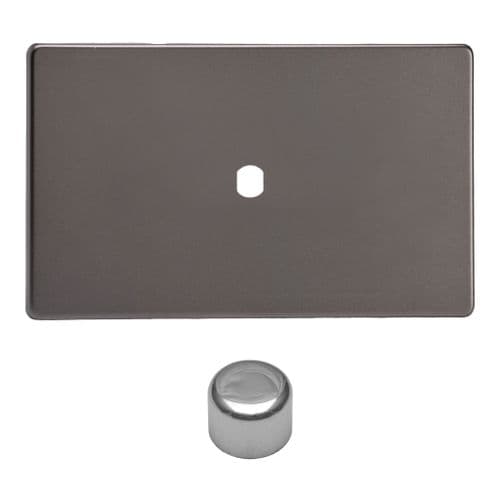 Varilight WDRD1S Screwless Pewter Matrix 1 Gang Dimmer Kit inc Knob Twin Plate
