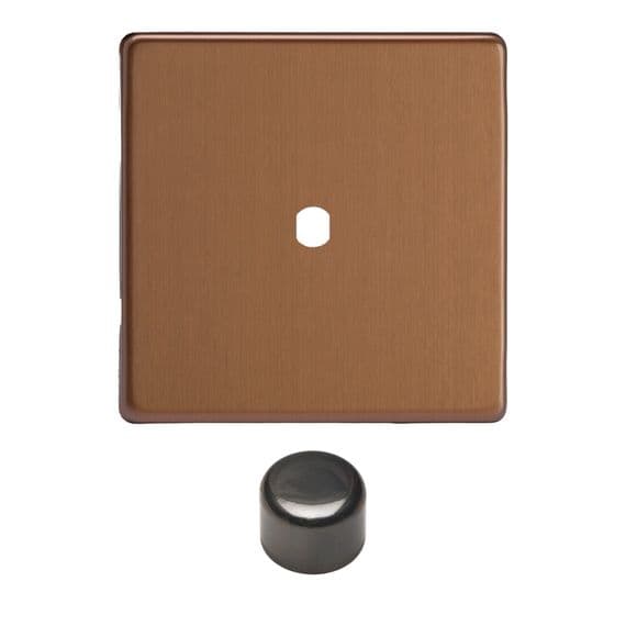 Varilight WDY1S.BZ Screwless Brushed Bronze Matrix 1 Gang Dimmer Kit inc Knob Single Plate
