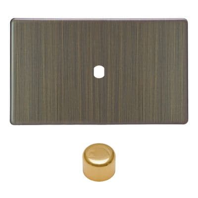 Varilight WDYD1S.AB Urban Screwless Antique Brass Matrix 1 Gang Dimmer Kit inc Knob Twin Plate
