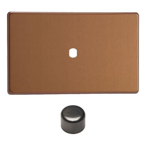 Varilight WDYD1S.BZ Screwless Brushed Bronze Matrix 1 Gang Dimmer Kit inc Knob Twin Plate