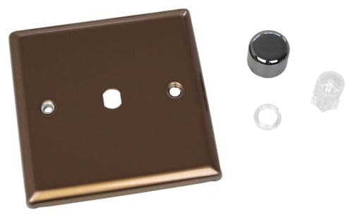 Varilight WY1.BZ Urban Brushed Bronze 1 Gang Dimmer Plate Only + Knobs