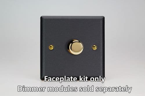 Varilight WY1V.MB Vogue Matt Black Matrix 1 Gang Dimmer Kit inc Knob Single Plate