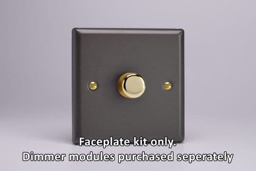 Varilight WY1V.SL Vogue Slate 1 Gang Dimmer Plate Only + Knobs