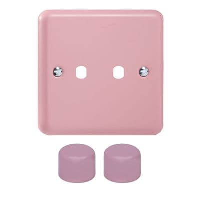 Varilight WY2.RP Lily Pastel Rose Pink 2 Gang Dimmer Matrix Kit inc Knob Single Plate