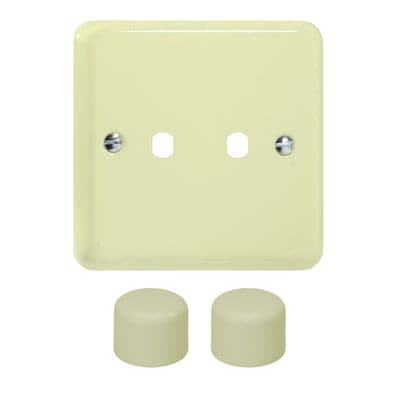 Varilight WY2.WC Lily Pastel White Chocolate 2 Gang Dimmer Matrix Kit inc Knob Single Plate