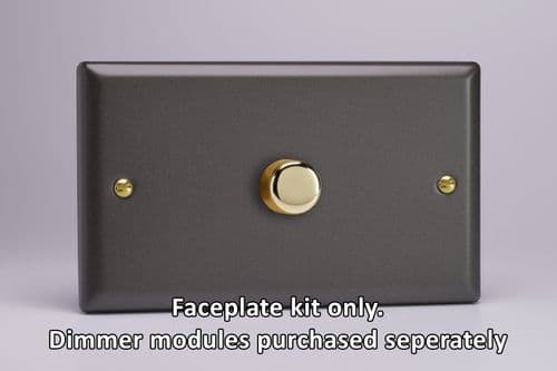 Varilight WYD1V.SL Vogue Slate 1 Gang Dimmer Plate Only + Knobs (Twin Plate)