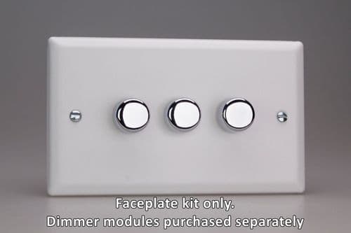 Varilight WYD3.CW Urban Chalk White 3 Gang Dimmer Plate Only + Dimmer Knobs