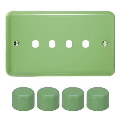 Varilight WYD4.BG Lily Pastel Beryl Green 4 Gang Dimmer Matrix Kit inc Knob Double Plate