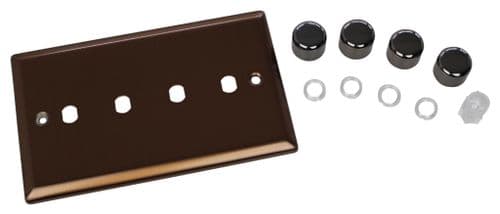 Varilight WYD4.BZ Urban Brushed Bronze 4 Gang Dimmer Plate Only + Dimmer Knobs