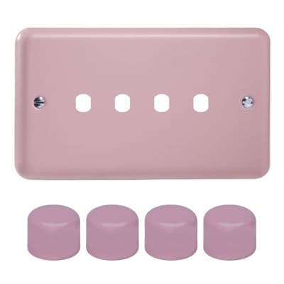 Varilight WYD4.RP Lily Pastel Rose Pink 4 Gang Dimmer Matrix Kit inc Knob Double Plate