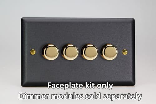 Varilight WYD4V.MB Vogue Matt Black Matrix 4 Gang Dimmer Kit inc Knobs Twin Plate