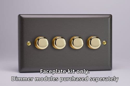 Varilight WYD4V.SL Vogue Slate 4 Gang Dimmer Plate Only + Dimmer Knobs