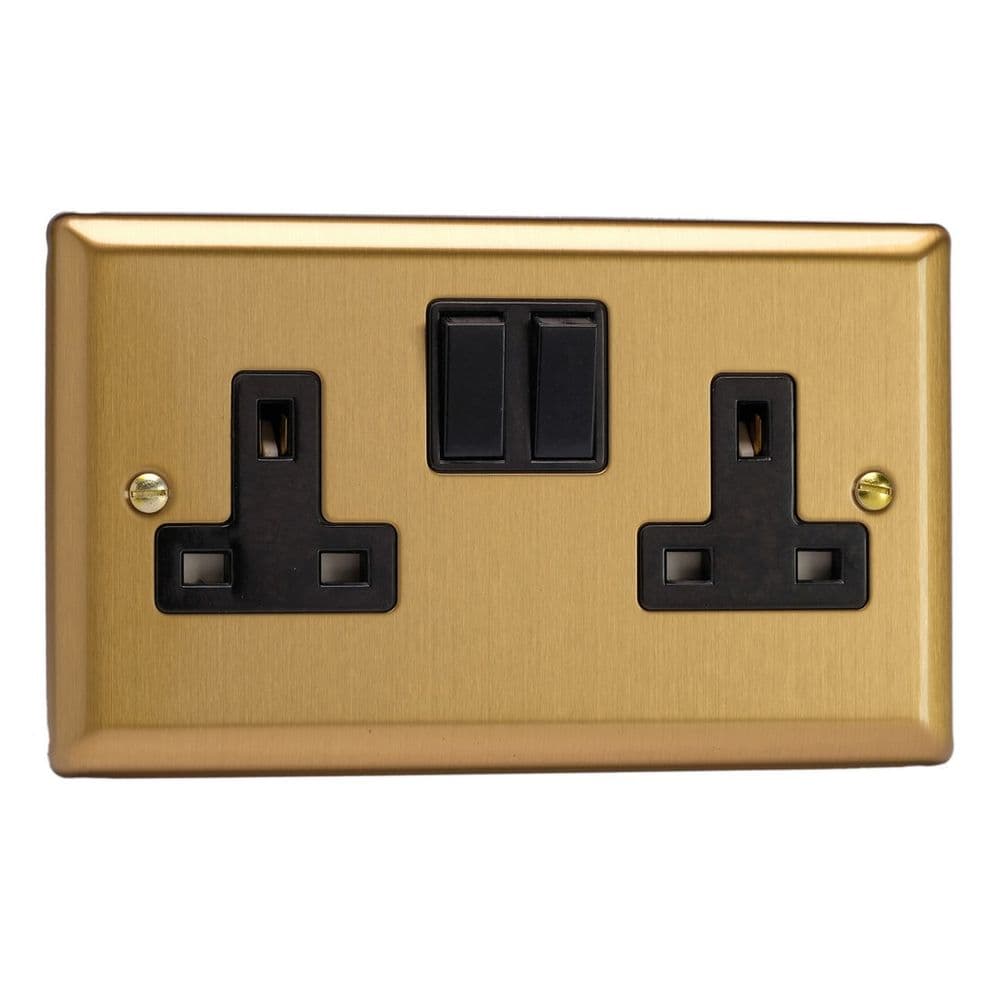 Varilight XGRP5AW - Placca E Presa Singola 5A In Ottone Georgiano (Stile Classico)