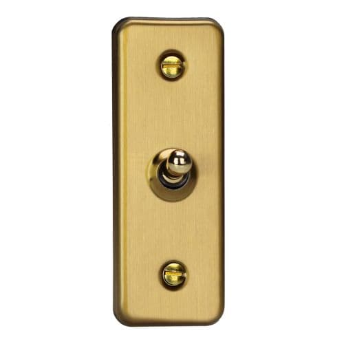 Varilight XBAT1 Classic Brushed Brass 1 Gang 10A 1 or 2 Way Toggle Architrave Switch