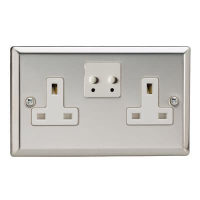 Varilight XC5VSW Classic Mirror Chrome 2 Gang 13A Wi-Fi Socket for V-Pro Smart Supla