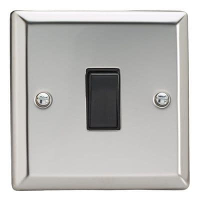 Varilight XC7B Classic Mirror Chrome 1 Gang 10A Intermediate Rocker Light Switch