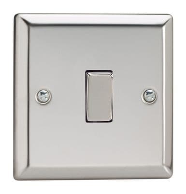 Varilight XC7D Classic Mirror Chrome 1 Gang 10A Intermediate Rocker Light Switch