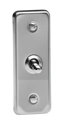Varilight XCAT1 Architrave Mirror Chrome 1 Gang 10A 1 or 2 Way Toggle Light Switch 87mm x 32mm