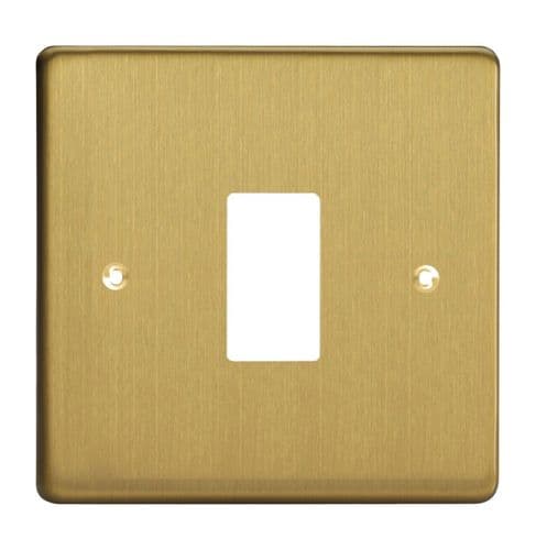 Varilight XDBPG1 PowerGrid Brushed Brass 1 Gang Grid Plate (Single Plate)