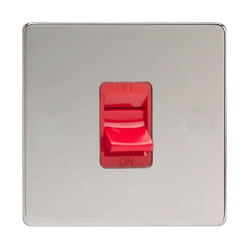 Varilight XDC45SS Screwless Polished Chrome 45A DP Cooker Switch Single Plate