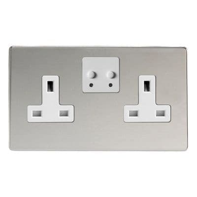 Varilight XDC5VSWS Screwless Polished Chrome 2 Gang 13A Wi-Fi Socket for V-Pro Smart Supla