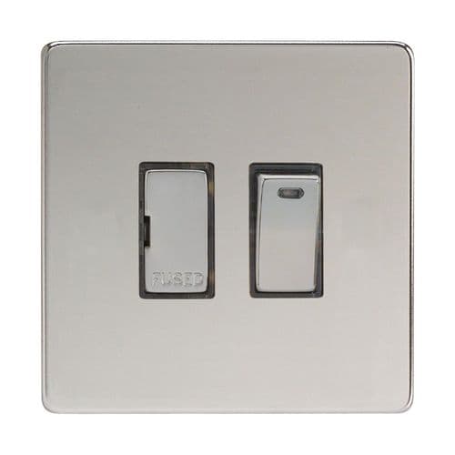 Varilight XDC6NDS Screwless Polished Chrome 1 Gang 13A Switched Fused Spur + Neon