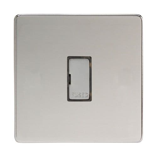 Varilight XDC6UDS Screwless Polished Chrome 1 Gang 13A Unswitched Fused Spur