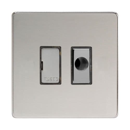 Varilight XDC6UFODS Screwless Polished Chrome 1 Gang 13A Unswitched Fused Spur + Flex Outlet
