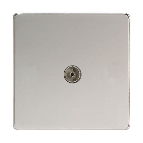 Varilight XDC8S Screwless Polished Chrome 1 Gang Co-Axial TV Socket