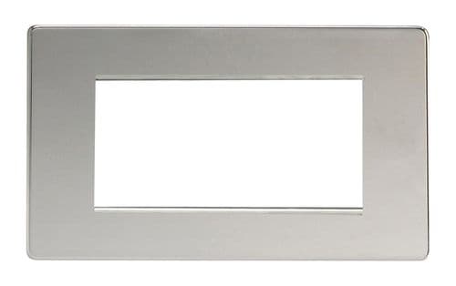 Varilight XDCG4S Screwless Polished Chrome DataGrid Twin Plate (4 DataGrid Spaces)